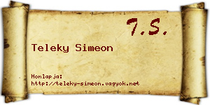 Teleky Simeon névjegykártya